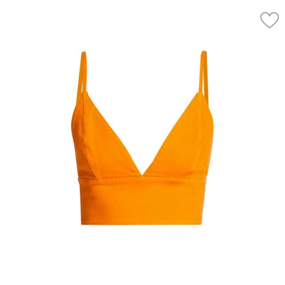 Alice + Olivia Carli Denim Crop Top